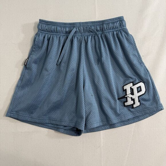Inaka Power Womens Shorts Size Medium Blue Mesh Pockets Logo - Picture 1 of 10